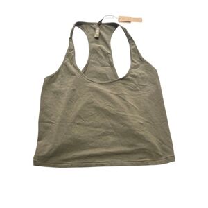 Skims New Vintage Cropped Tank Top Racerback Shirt Army Green 4X NWT